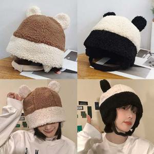 후이바오귀달이모자 판다 겨울 방한 여성 귀달이