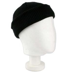 베이직 와치캡 숏비니 니트 골무모자 블랙