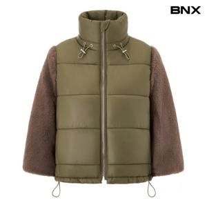 [BNX]퀼팅 퍼 배색 스트링 패딩 점퍼 (BX4JP055L0)