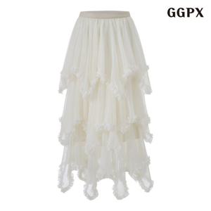 [GGPX]프릴 레이스 캉캉 롱 스커트 (GQAWH003D)