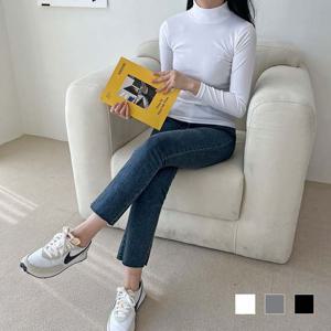 푸키아 여자 무지 하이넥 기본 폴라티 OD-220944