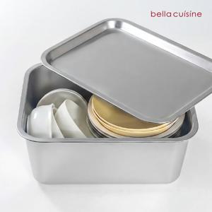 벨라쿠진 에센셜 10.5L 스텐 설거지통+커버(L) 세트/무연마제