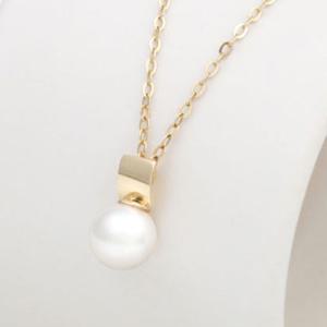 14K GOLD 6mm 진주 네모 금 펜던트