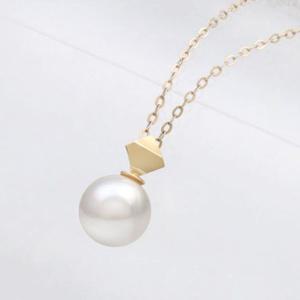 14K GOLD 8mm 진주 마름모 금 펜던트