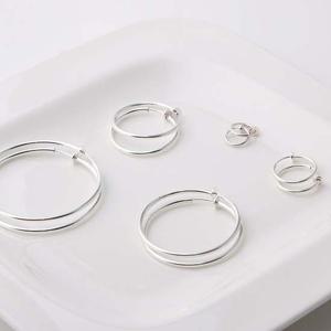 베이직 링 파이프 귀걸이/귀찌 40mm
