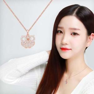 링부엉이 14KGP 로즈골드 큐빅 체인 패션 목걸이