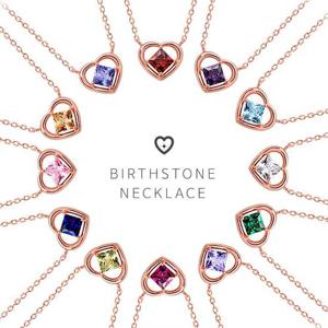 탄생석 하트큐빅 목걸이 12종 컬러 택1