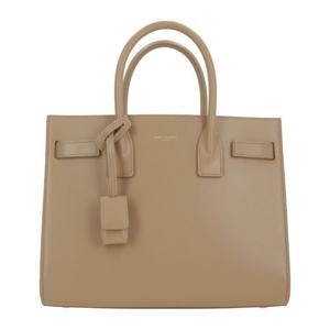 생로랑 베이지 가죽 엠보스드 로고 토트백 421863 02G9W9295