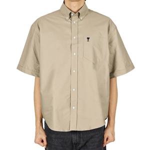 아미 26SS 남성 하트로고 옥스포드 반팔셔츠 토프베이지 HSH823 CO0210 A036