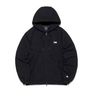 [LEE]LEE 펠트 트위치 로고 후드 집업 블랙 LE2601HZ13BK