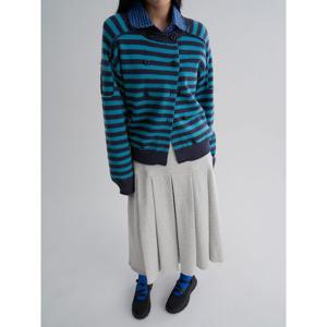 (35625ASM1P) [에잇세컨즈] 더블 버튼 카디건 (스트라이프)  블루