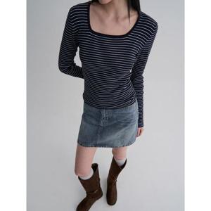 (356251WM5R) [에잇세컨즈] ST 립 스퀘어넥 풀오버  네이비