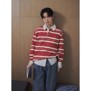 (456241CC26) [에잇세컨즈] 스트라이프 칼라 스셔츠  레드