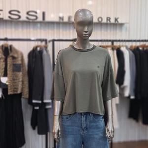 제시뉴욕 세이브존05 7부 소매 스트라이프 배색 티셔츠 MFM5NRTR2800KKS