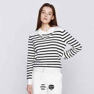 [지오다노] 356509 여성 간절기 라운드넥 니트 스트라이프 셋업 가디건 05356509 356509