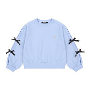 [티파니(정상)](T61KBT060)-연블루 장식 리본맨투맨