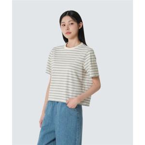 스노우피크 SNOWPEAK APPAREL 소로나 여성 스트라이프 반팔 티셔츠 (S26MWFTS69) Gray S26MWFTS69GY 403419