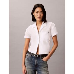 [캘빈클라인 진]여성 CK 크롭 반팔남방 반팔셔츠 화이트 47F146G (47F146G-YAA)
