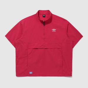 M 엄브로자켓 LQC UQ223CWT42-RRD 클래식 반팔 스탠넥 아노락 / ROSE RED