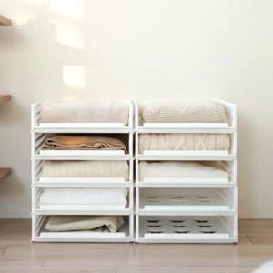 [아트박스 POOM]아트박스/보노하우스 풀 슬라이딩 옷 정리 적층 트레이 중형 3P 서류 정리