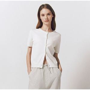 [지오다노] 여성 여름 반팔 니트 기본 가디건 356522