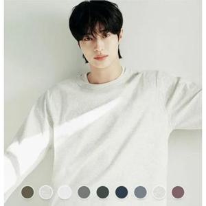 [백화점][지오다노] 026501 남자 봄 라운드넥 기본핏 솔리드 무지 면 긴팔 티셔츠 026501 01026501