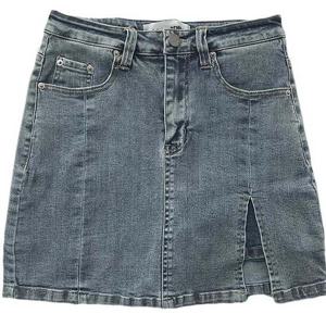 A라인 데님 스커트 하이웨이스트 슬릿 청치마 RNR-005