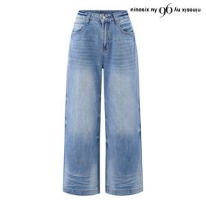 [나인식스뉴욕] 핀턱 주름 워싱 데님 와이드 팬츠 (NQ2TA018L0)