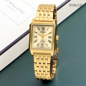 카시오 MTP-B190G-9B 클래식 복고풍 스퀘어 골드 남자 메탈 시계 d9