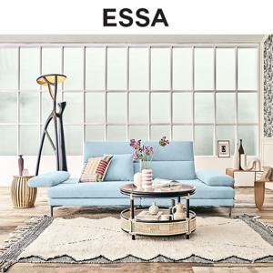 [에싸] 프라도 3인 하프스윙기능 크라비츠 패브릭 소파+쿠션2개