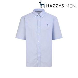 헤지스 남성 (HZSH6B521B2)  26SS 블루 스트라이프 반팔캐주얼셔츠