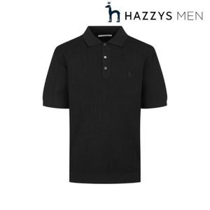 헤지스 남성 (HZSW6B555BK)  26SS 블랙 아이스 플리츠 카라 니트