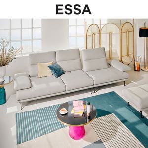 [에싸] 클로에 4인 스윙기능 크라비츠 패브릭 소파+스툴