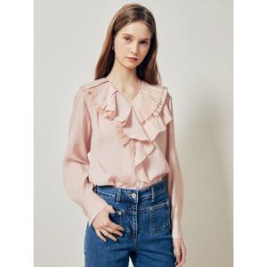 [제이제이 지고트]드레이프 러플 칼라 블라우스 GR2A0BLR11