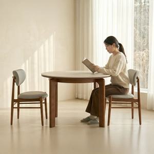 헤닝 루나 원형 테이블 세라믹식탁 2인용 원목 식탁 1000