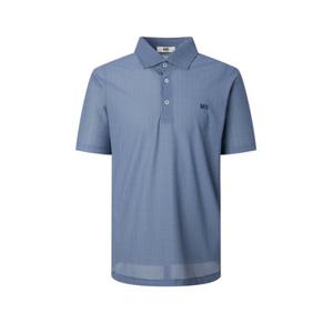 닥스 남성 25SS COOL MESH 네이비 체크 프린트 반팔 카라 티셔츠 DMTS5BC06N2