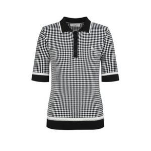 헤지스 골프 여성 25SS스테디셀러 블랙 체크 반팔폴로티셔츠 WWSW5A371BK