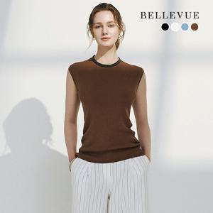 벨뷰 26SS 메탈 비즈 슬리브리스 니트 2종