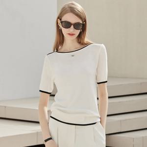 [리안뉴욕] 미니멀 배색 쿨 니트