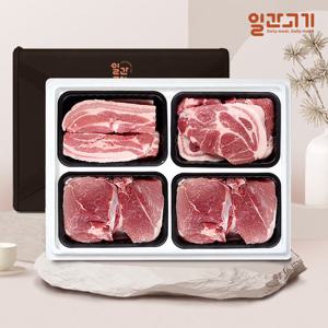 [일간고기][냉장] 국내산 한돈선물세트 4호 2kg (삼겹살/목살/앞다리살2팩)