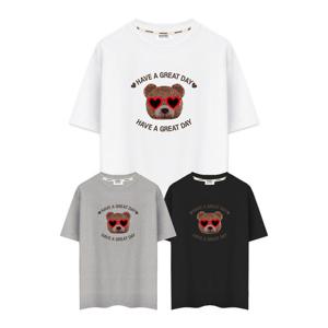 제네브 M~3XL 비침없는 기능성 쿨코튼 20수 반팔티 하트베어