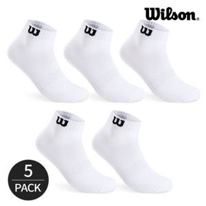 [윌슨]윌슨 남성 스탠다드 심플 로고 발목 양말 5P_WHBK