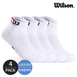 [윌슨]윌슨 남성 스포츠 쿠션 넥 칼라패턴 발목 양말 4P_MX