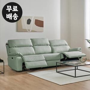 뉴오 가죽 리클라이너 4인용 소파 전동(민트그린)