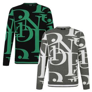 [핑골프]양말증정남성 자가드 라운드 긴팔 니트 (111D1SR181)