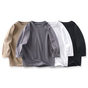 [엠케이] 무지라운드 유아동 면티 베이직 긴팔티셔츠 205355