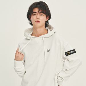 내셔널지오그래픽 N231UHD910 베어 와펜 세미 오버핏 후드 티셔츠 M IVORY