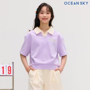 [오션스카이] 여아 카라 배색 티셔츠-DBJG5865D0T