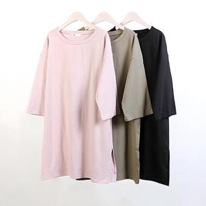 빅사이즈롱티 0079L408 러블리밑트임오버면티 NB