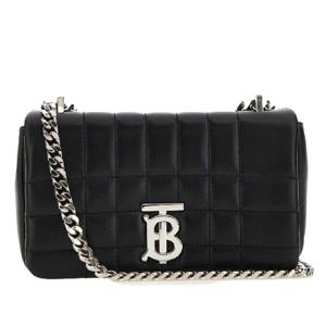 버버리 TB 은장 퀼팅 레더 미니 롤라백 블랙 8064850